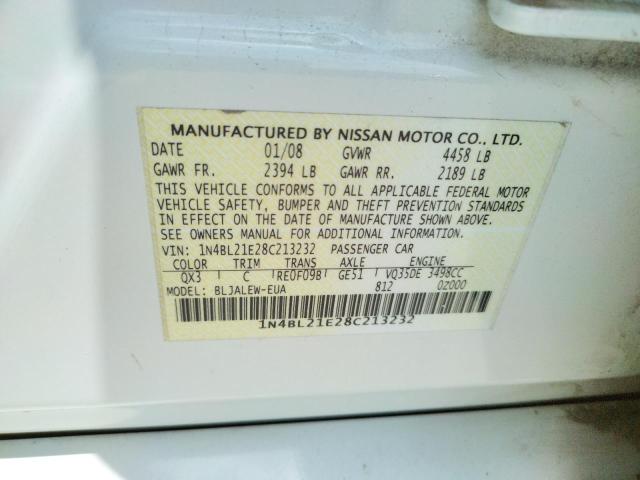 Photo 10 from auction – 2008 NISSAN ALTIMA 3.5 with VIN 1N4BL21E28C213232