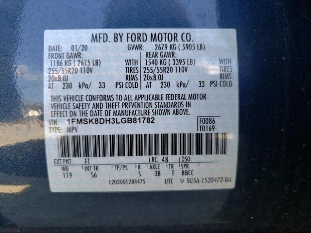 Photo 10 from auction – 2020 FORD EXPLORER X with VIN 1FMSK8DH3LGB81782