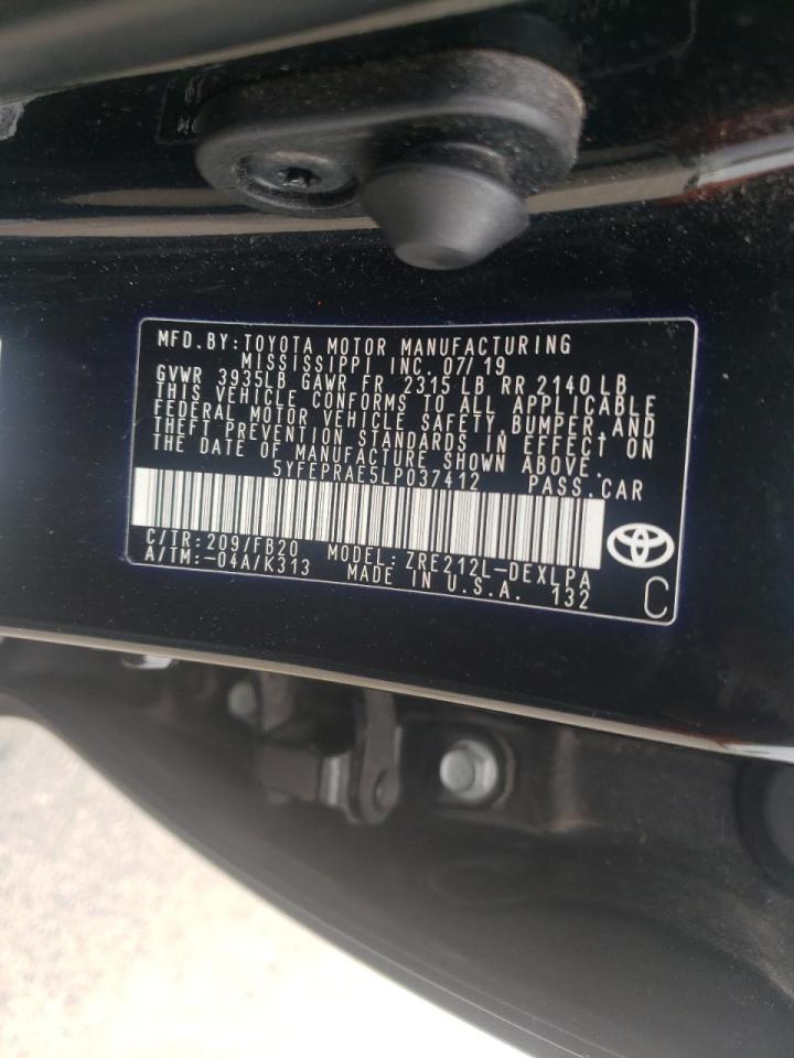 Photo 10 from auction – 2020 TOYOTA COROLLA LE with VIN 5YFEPRAE5LP037412
