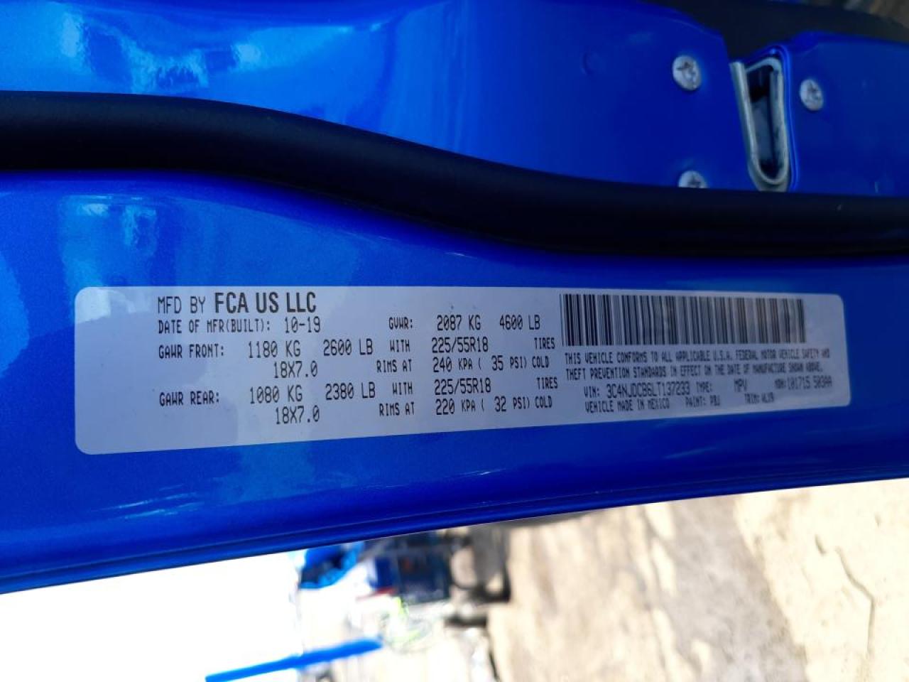 Фото 10 с аукциона – 2020 JEEP COMPASS LI с VIN 3C4NJDCB6LT137233