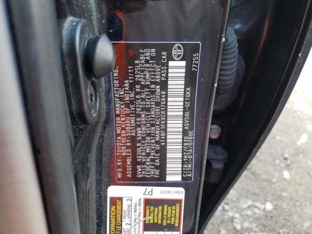 Photo 10 from auction – 2012 TOYOTA CAMRY BASE with VIN 4T4BF1FKXCR176848