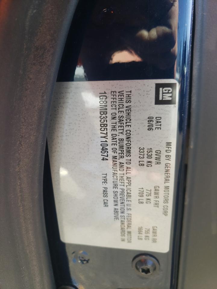 Photo 10 from auction – 2007 SATURN SKY with VIN 1G8MB35B57Y104674