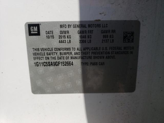 Photo 10 from auction – 2016 CHEVROLET MALIBU LIM with VIN 1G11C5SA9GF152664