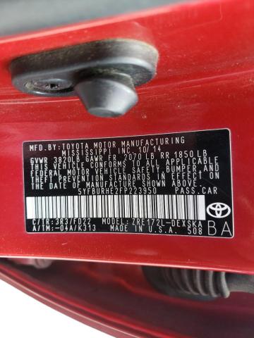 Photo 10 from auction – 2015 TOYOTA COROLLA L with VIN 5YFBURHE2FP223950