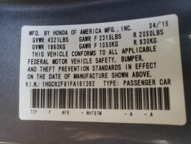 Photo 10 from auction – 2015 HONDA ACCORD EXL with VIN 1HGCR2F81FA161392
