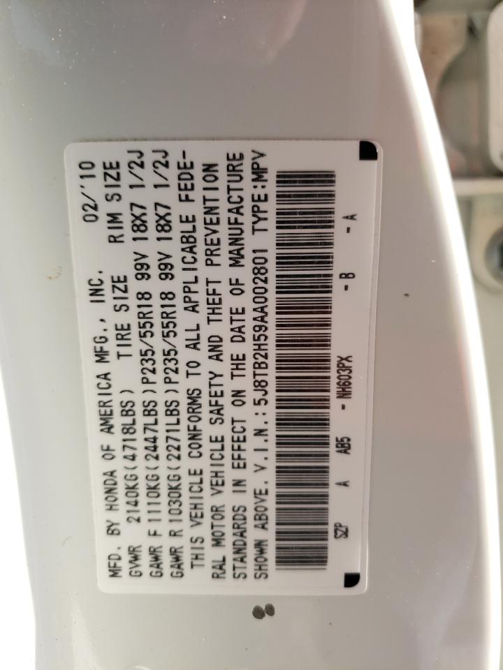 Photo 10 from auction – 2010 ACURA RDX TECHNO with VIN 5J8TB2H59AA002801