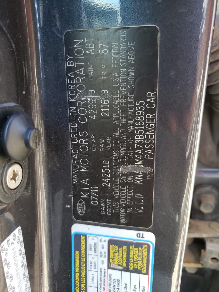 Photo 10 from auction – 2011 KIA OPTIMA LX with VIN KNAGM4A73B5168935