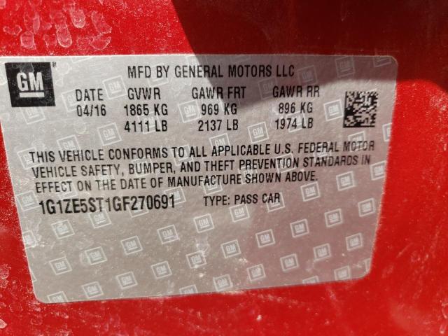 Photo 10 from auction – 2016 CHEVROLET MALIBU LT with VIN 1G1ZE5ST1GF270691
