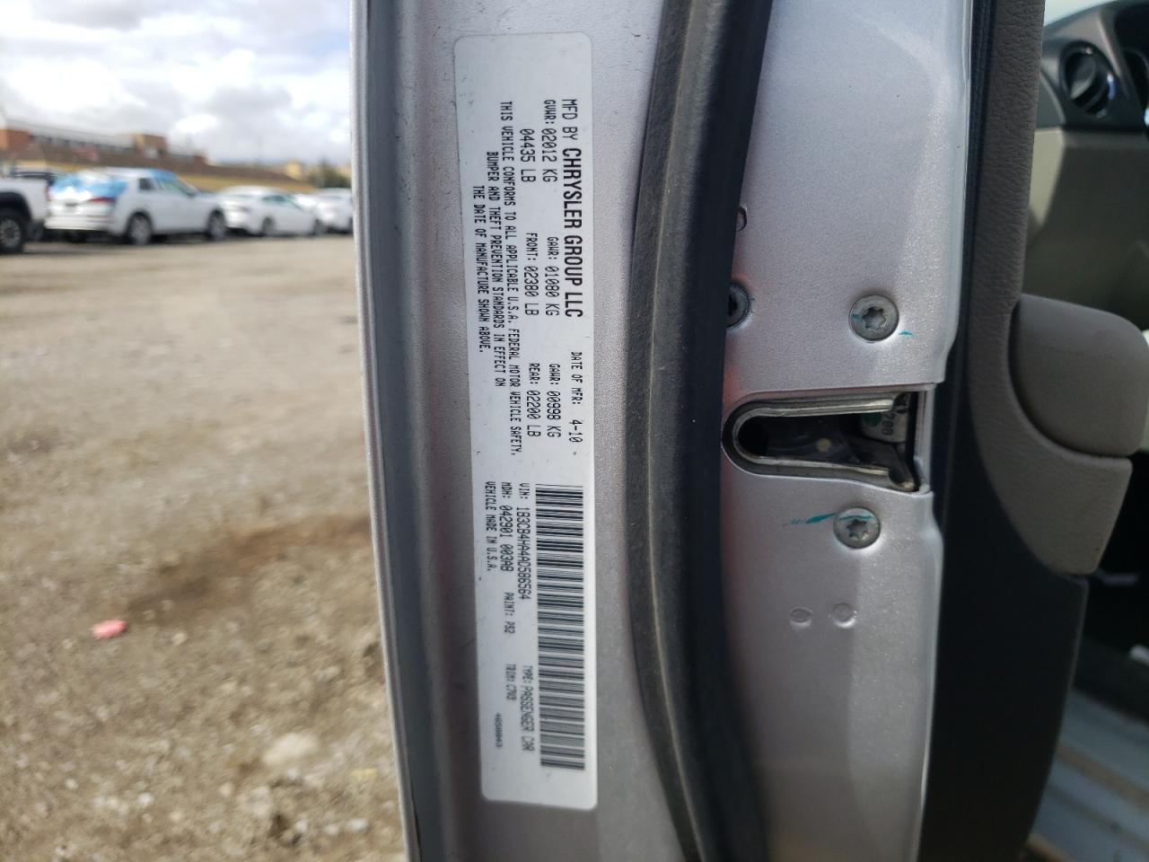 Photo 10 from auction – 2010 DODGE CALIBER SX with VIN 1B3CB4HA4AD586564