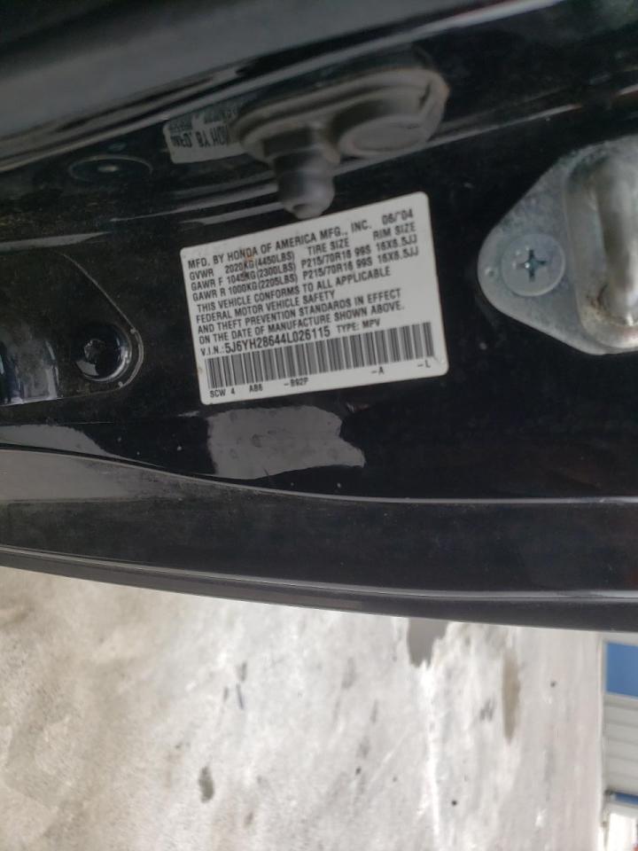 Photo 10 from auction – 2004 HONDA ELEMENT EX with VIN 5J6YH28644L026115