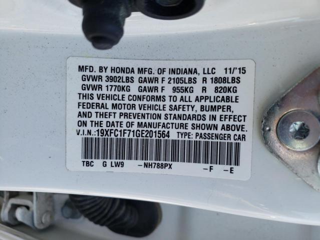 Photo 10 from auction – 2016 HONDA CIVIC EXL with VIN 19XFC1F71GE201564
