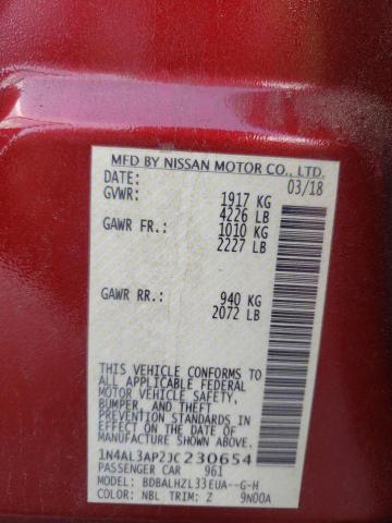 Photo 10 from auction – 2018 NISSAN ALTIMA 2.5 with VIN 1N4AL3AP2JC230654