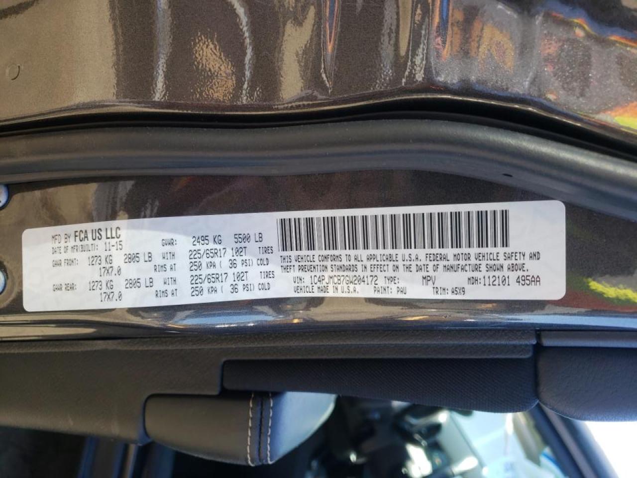 Photo 10 from auction – 2016 JEEP CHEROKEE L with VIN 1C4PJMCB7GW204172