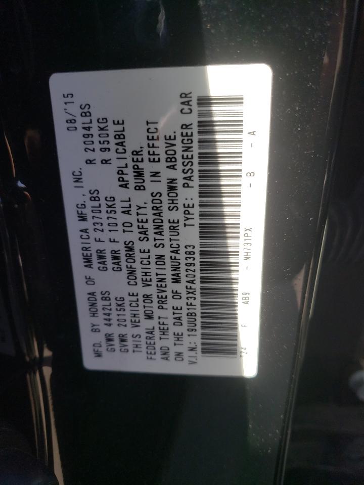 Photo 10 from auction – 2015 ACURA TLX with VIN 19UUB1F3XFA029383