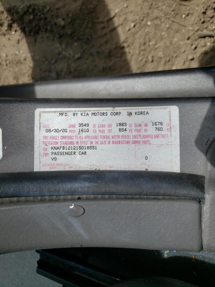 Photo 10 from auction – 2001 KIA SEPHIA BAS with VIN KNAFB121215018551