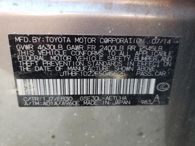 Photo 10 from auction – 2015 LEXUS IS 250 with VIN JTHBF1D22F5045525
