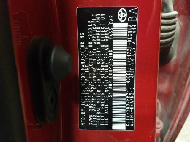 Photo 10 from auction – 2017 TOYOTA COROLLA L with VIN 5YFBURHE0HP613108