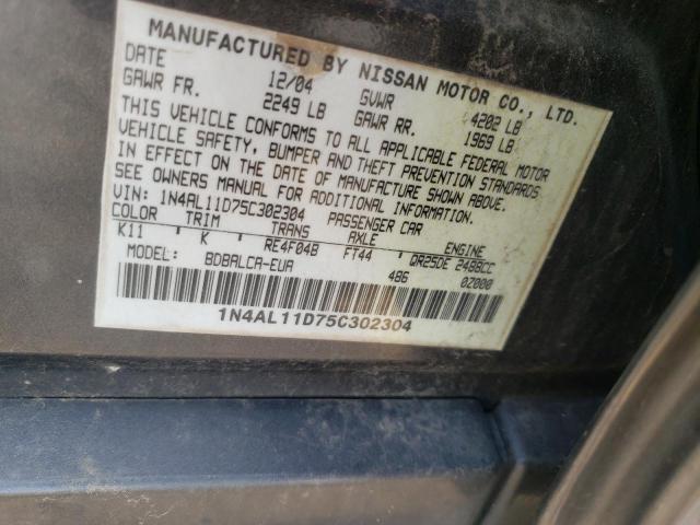 Photo 10 from auction – 2005 NISSAN ALTIMA S with VIN 1N4AL11D75C302304