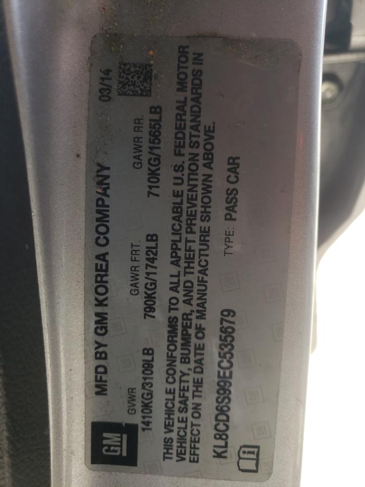Photo 10 from auction – 2014 CHEVROLET SPARK 1LT with VIN KL8CD6S99EC535679