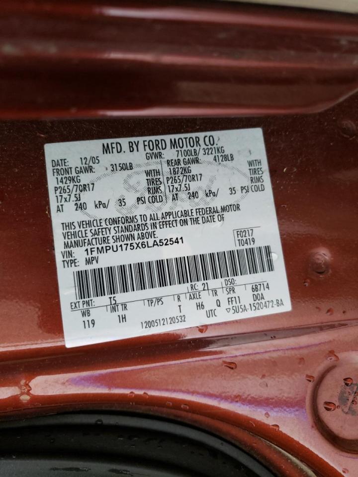Photo 10 from auction – 2006 FORD EXPEDITION with VIN 1FMPU175X6LA52541