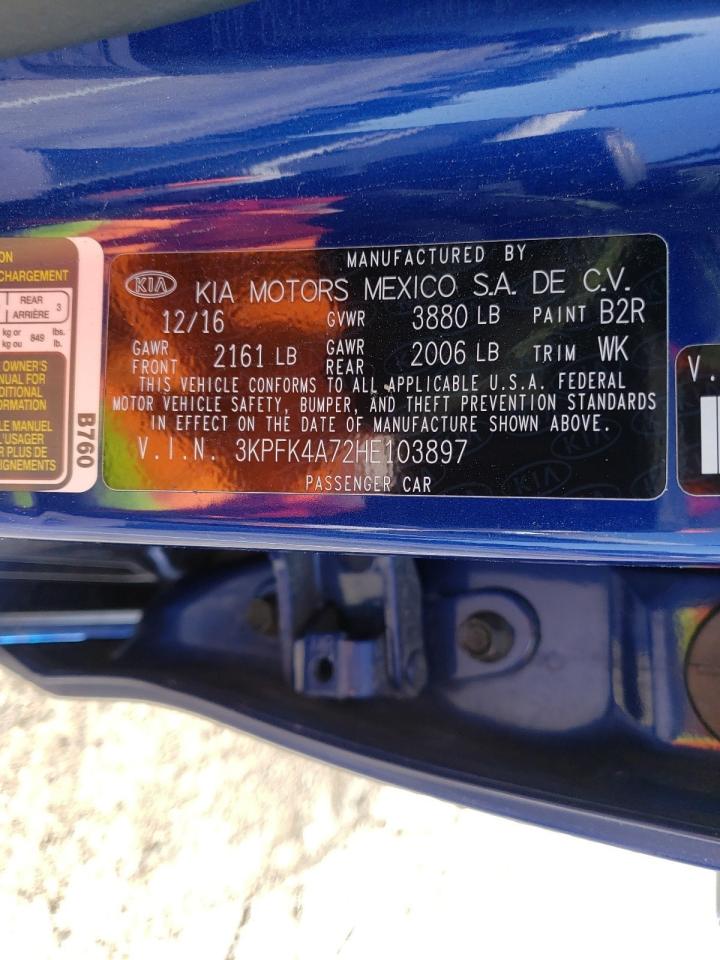 Photo 10 from auction – 2017 KIA FORTE LX with VIN 3KPFK4A72HE103897