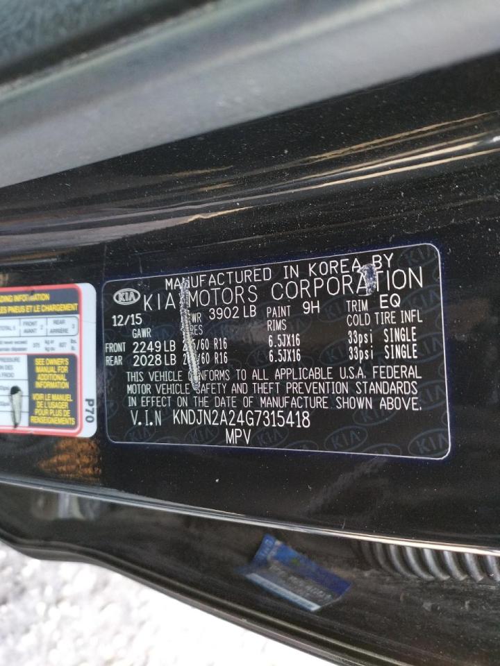 Photo 10 from auction – 2016 KIA SOUL with VIN KNDJN2A24G7315418