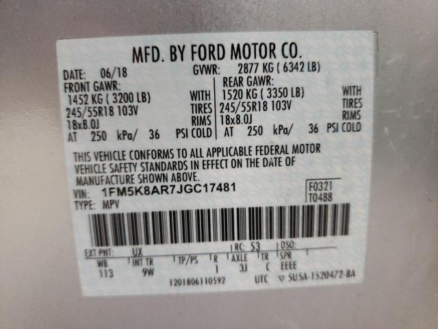 Photo 10 from auction – 2018 FORD EXPLORER P with VIN 1FM5K8AR7JGC17481