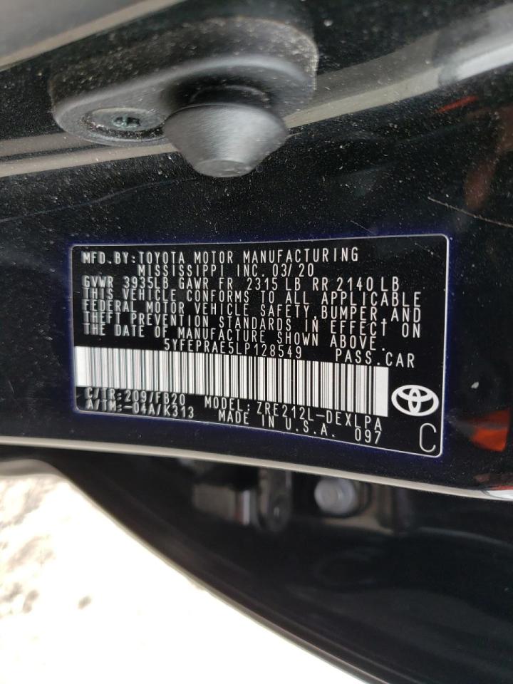 Photo 10 from auction – 2020 TOYOTA COROLLA LE with VIN 5YFEPRAE5LP128549