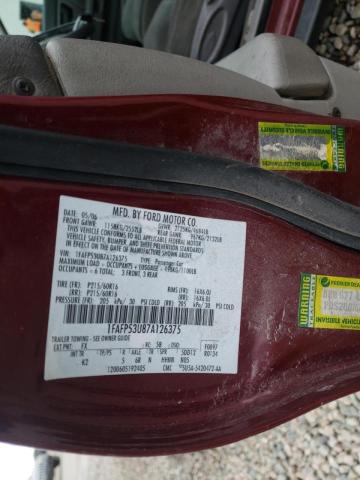 Photo 10 from auction – 2007 FORD TAURUS SE with VIN 1FAFP53U87A126375