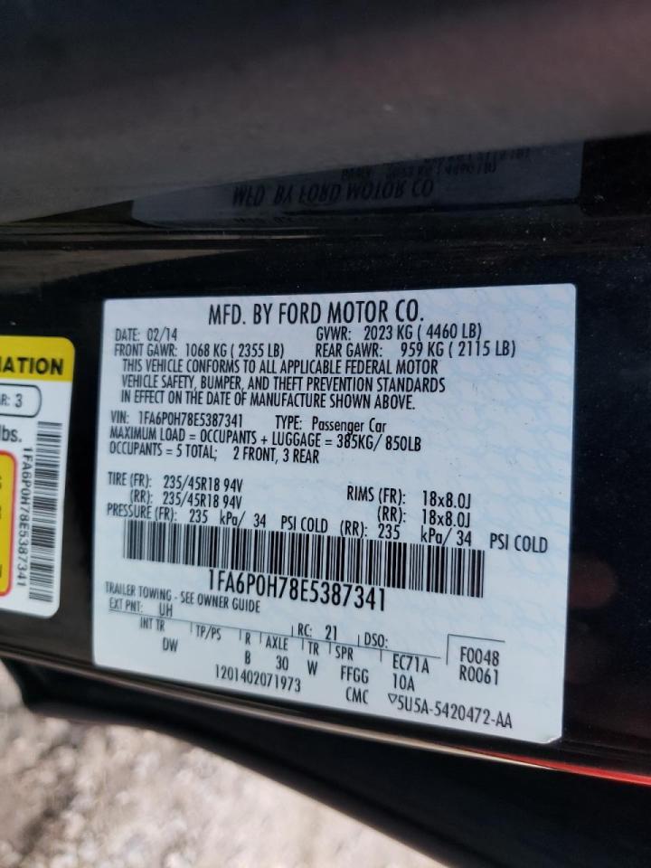 Photo 10 from auction – 2014 FORD FUSION SE with VIN 1FA6P0H78E5387341
