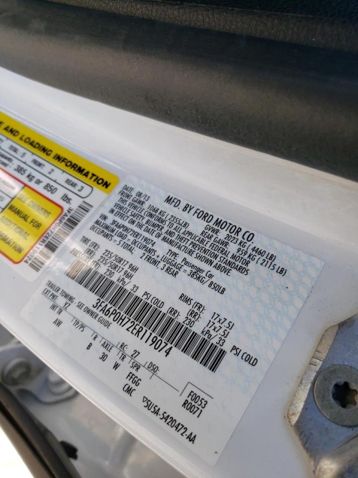Photo 10 from auction – 2014 FORD FUSION SE with VIN 3FA6P0H72ER119074