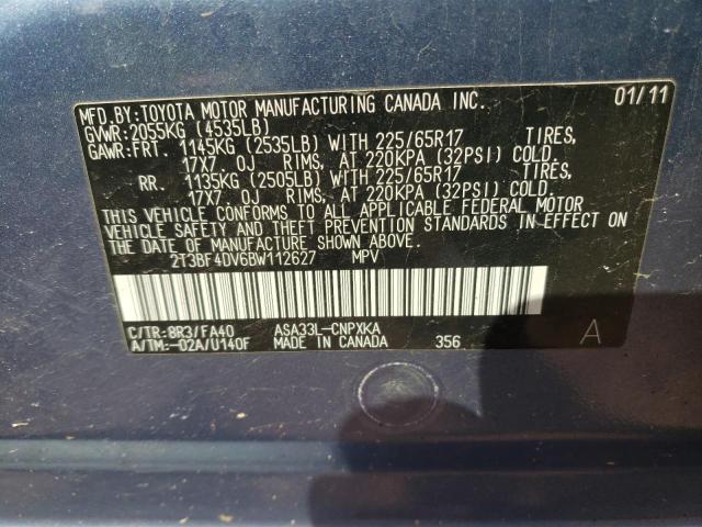 Photo 10 from auction – 2011 TOYOTA RAV4 with VIN 2T3BF4DV6BW112627