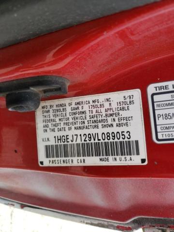 Photo 10 from auction – 1997 HONDA CIVIC with VIN 1HGEJ7129VL089053