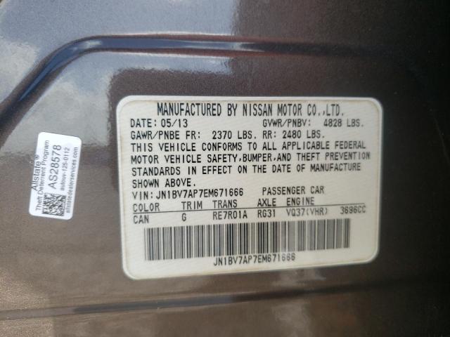 Photo 10 from auction – 2014 INFINITI Q50 BASE with VIN JN1BV7AP7EM671666