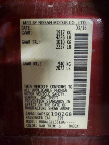 Photo 10 from auction – 2016 NISSAN ALTIMA 2.5 with VIN 1N4AL3AP3GC190268