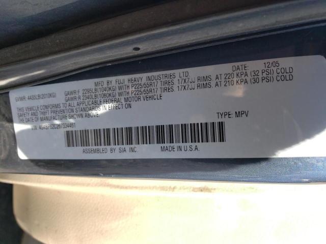 Photo 10 from auction – 2006 SUBARU LEGACY OUT with VIN 4S4BP62C267334461