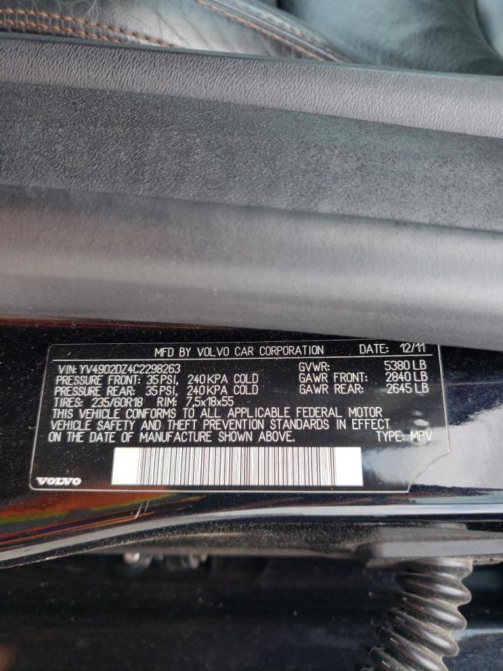 Photo 10 from auction – 2012 VOLVO XC60 T6 with VIN YV4902DZ4C2298263