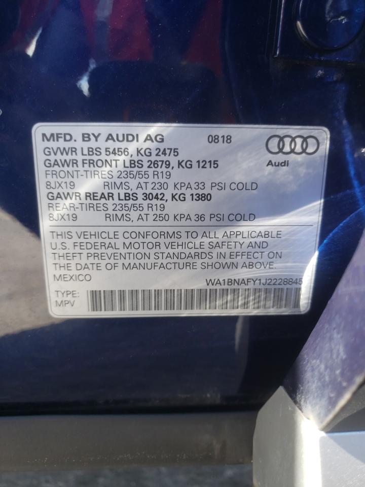 Photo 10 from auction – 2018 AUDI Q5 PREMIUM with VIN WA1BNAFY1J2228845