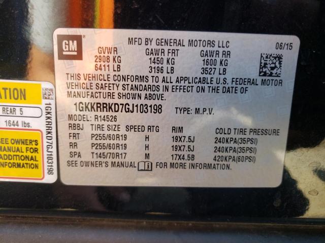 Photo 10 from auction – 2016 GMC ACADIA SLT with VIN 1GKKRRKD7GJ103198