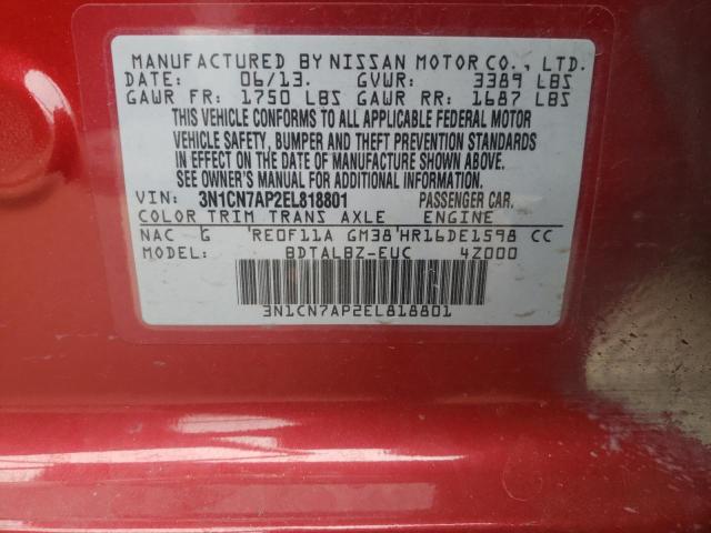 Zdjęcie 10 z aukcji – 2014 NISSAN VERSA z VIN 3N1CN7AP2EL818801