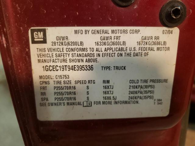 Photo 10 from auction – 2004 CHEVROLET SILVERADO with VIN 1GCEC19T94E395336