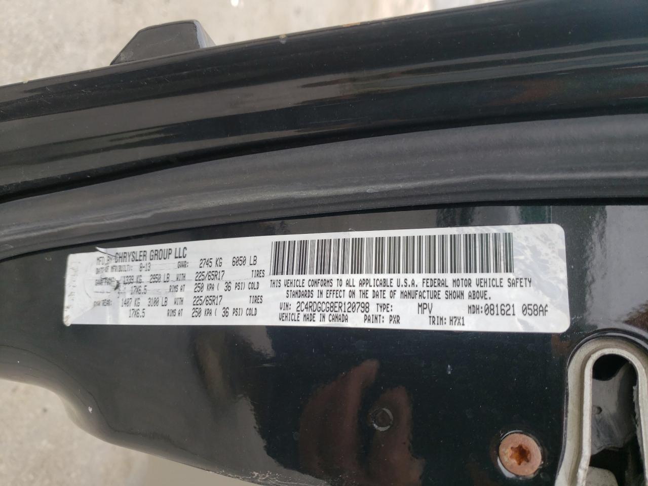 Photo 10 from auction – 2014 DODGE GRAND CARA with VIN 2C4RDGCG8ER120798
