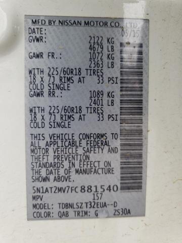 Photo 10 from auction – 2015 NISSAN ROGUE S with VIN 5N1AT2MV7FC881540