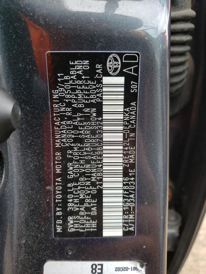 Photo 10 from auction – 2011 TOYOTA COROLLA BA with VIN 2T1BU4EE9BC703324