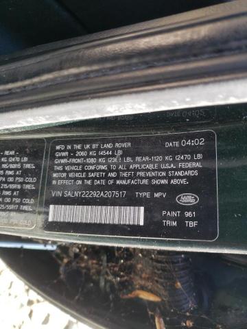 Photo 10 from auction – 2002 LAND ROVER FREELANDER with VIN SALNY22292A207517