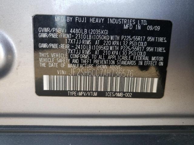 Photo 10 from auction – 2010 SUBARU FORESTER 2 with VIN JF2SH6CC7AH736576