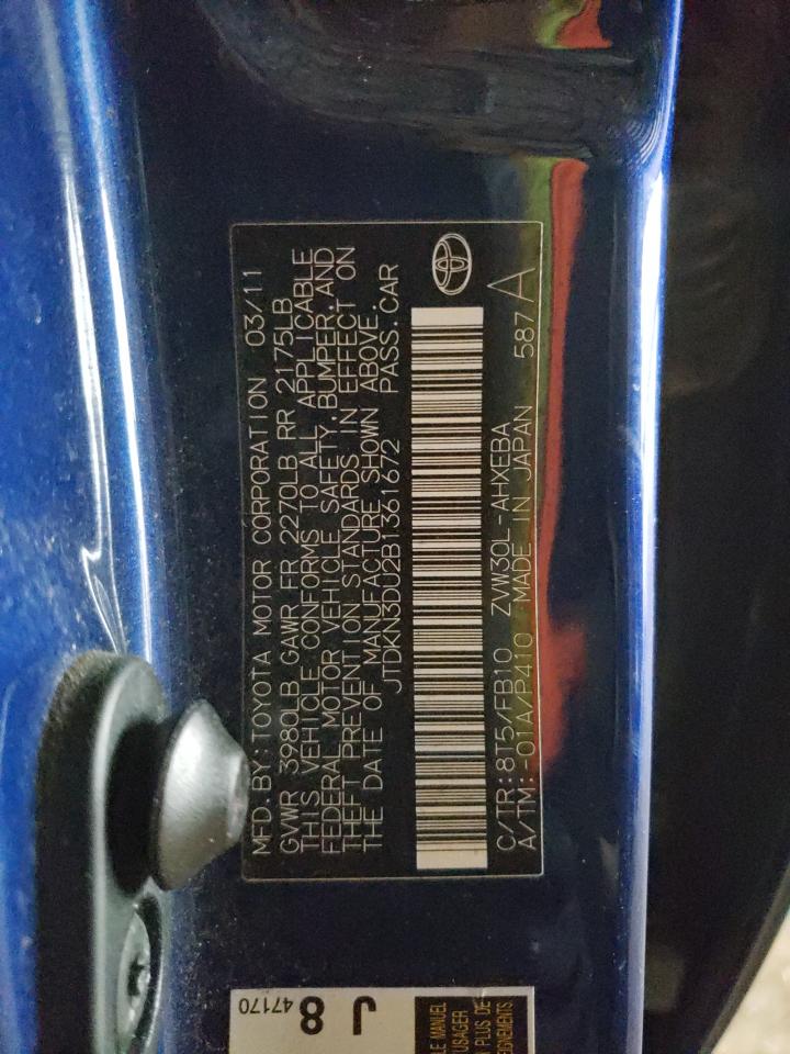 Photo 10 from auction – 2011 TOYOTA PRIUS with VIN JTDKN3DU2B1361672