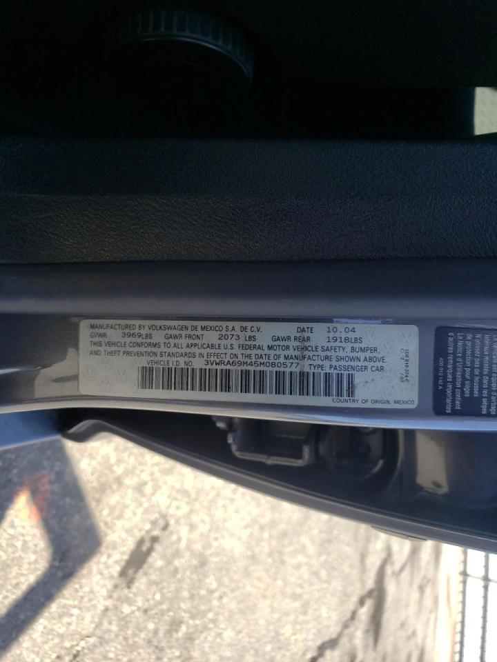 Photo 10 from auction – 2005 VOLKSWAGEN JETTA GL with VIN 3VWRA69M45M080577