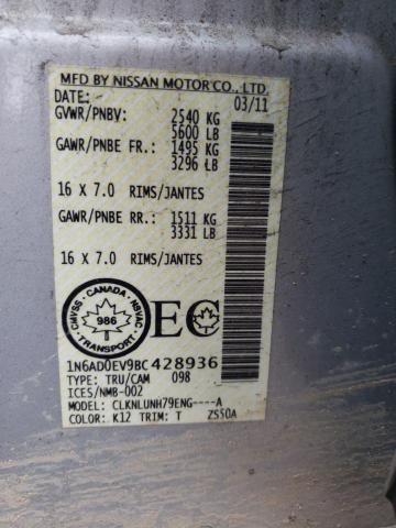 Photo 10 from auction – 2011 NISSAN FRONTIER S with VIN 1N6AD0EV9BC428936