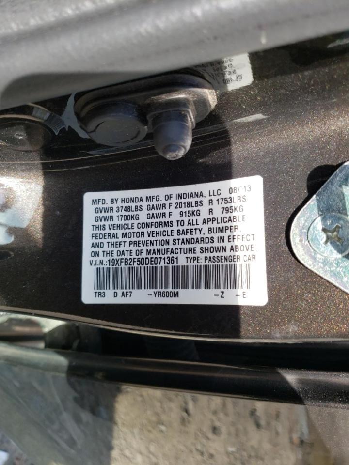 Photo 10 from auction – 2013 HONDA CIVIC LX with VIN 19XFB2F50DE071361